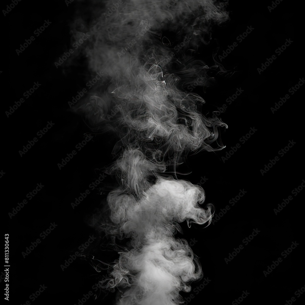 Smoke effect stock image on a black background. High quality AI generated image Smoke effect stock image on a black background. High quality AI generated image