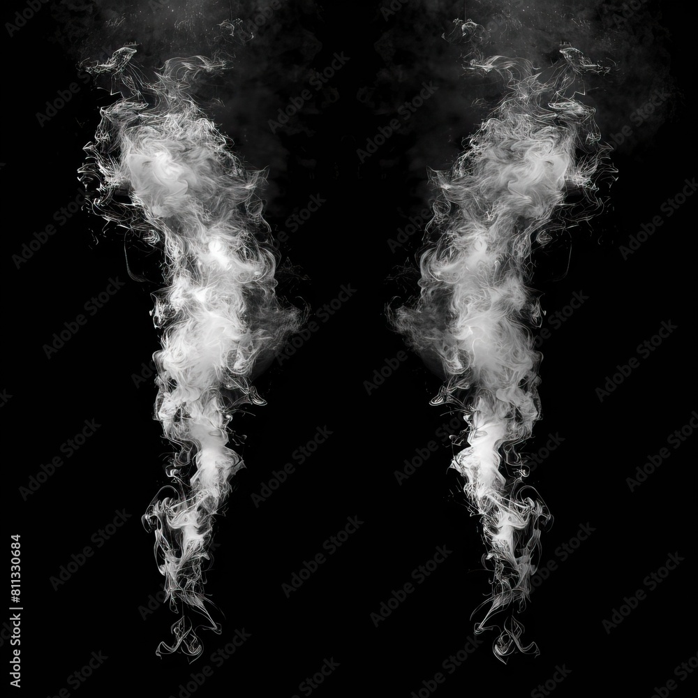Naklejka premium Smoke effect stock image on a black background. High quality AI generated image