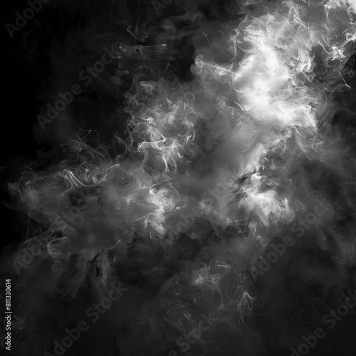 Smoke effect stock image on a black background. High quality AI generated image