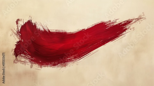 Red watercolor brush stroke. Abstract painting. photo