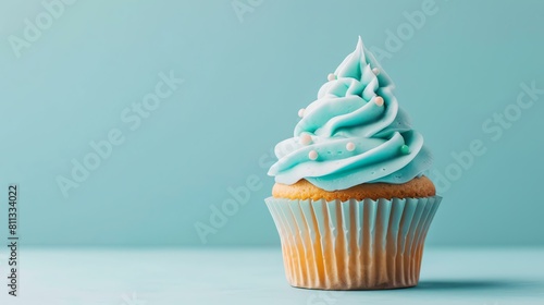 ðŸ§ Scrumptious cupcake with blue frosting.