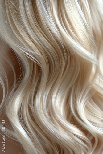 Blonde Woman With Long  Wavy Hair