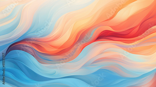 warm and blue color background abstract art 