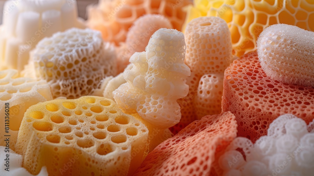 Various loofahs and sponges for cleansing Various loofahs and sponges for cleansing