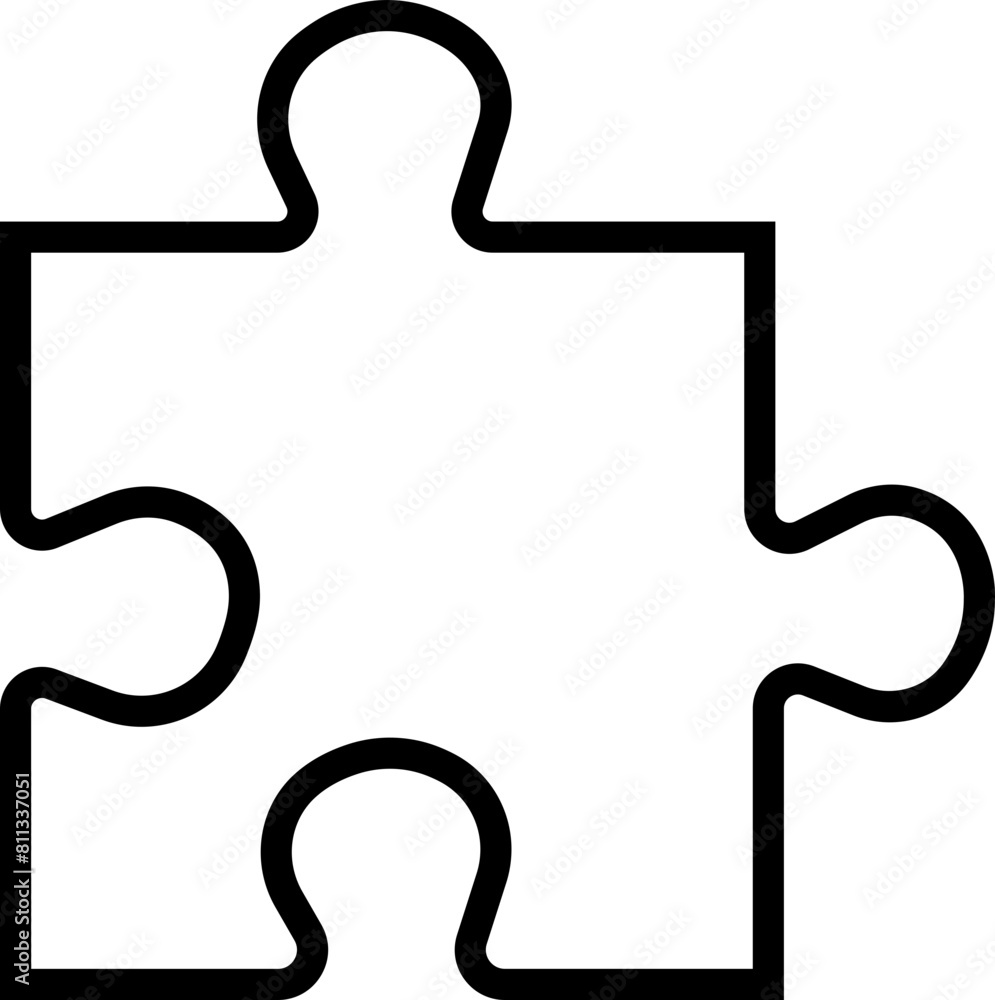 Puzzle piece black icon isolated on transparent background. Vector ...