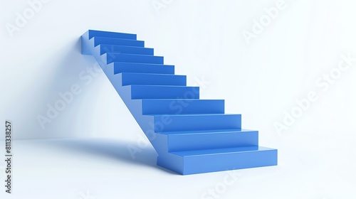 A stunning 3D rendered icon of blue stairs, standing out against a clean white background. Perfect for showcasing concepts of progress, innovation, and growth.