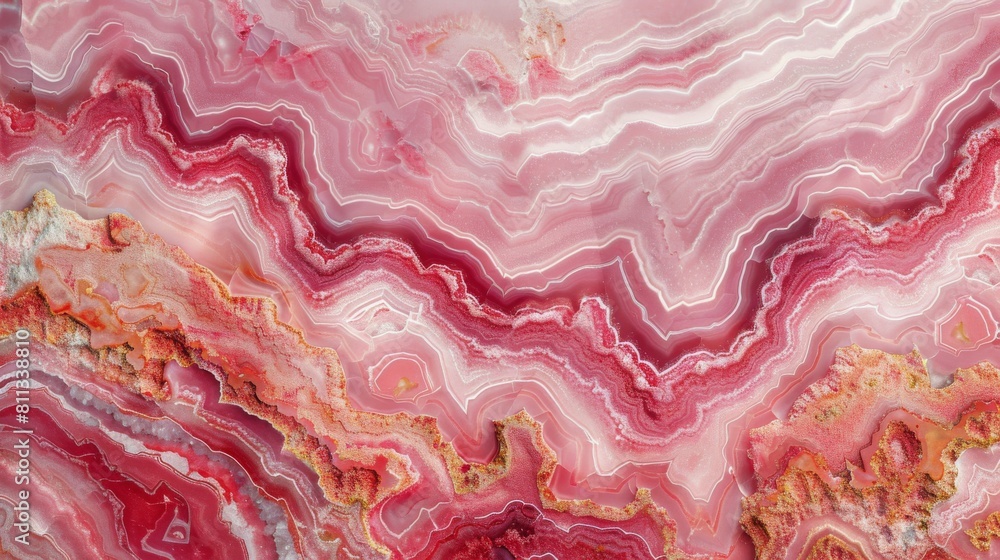 Obraz premium Close Up of Pink and Red Marble