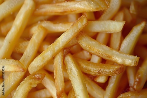 Close-Up View of Golden French Fries, Crisp and Perfectly Fried