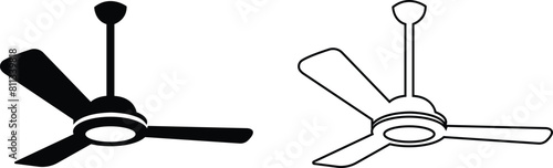 Electric Fan Icons set. Multi Series. Ceiling Fans, Propellers Vector Linear. Electric Indoor Fans flat Symbol Pack. Air Conditioning, Cooling, Climate Control Technology. Household Appliance Isolated