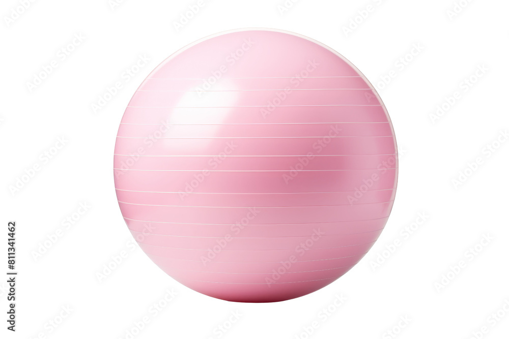 A pink ball with white stripes. It is a stress ball. The ball is round and has a smooth surface A pink ball with white stripes. It is a stress ball. The ball is round and has a smooth surface