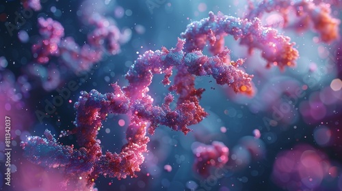 A futuristic background with a spiraling DNA sequence  illustrating the concept of gene therapy