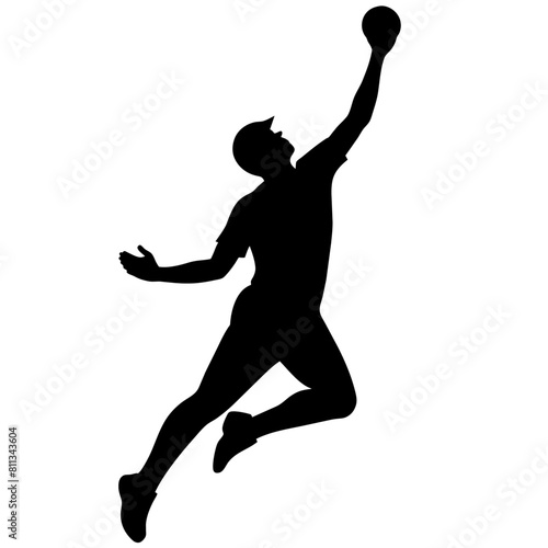 A cricket player pose vector silhouette, white background (23)