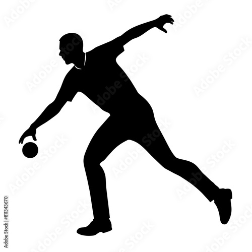 A cricket player pose vector silhouette, white background (51)