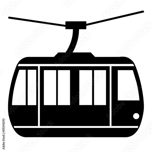 cable tram vehicle vector black silhouette, vector silhouette, black color silhouette (3)