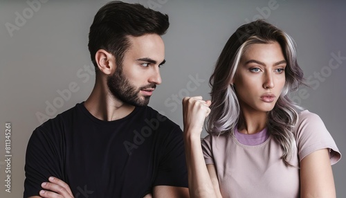 Generated image of man and woman mad at each other