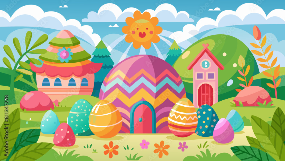 easter background cartoon vector illustration easter background cartoon vector illustration