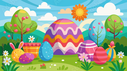 easter background cartoon vector illustration