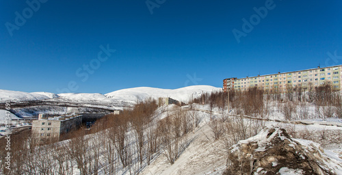 Hibiny, melting snow, spring sun, icicles, roads, Kirovsk photo