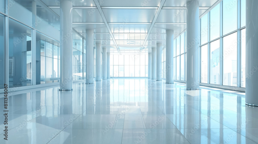 Business Background with Geometric Architectural Forms. Brightly Lit Corporate Environment. Business Background with Geometric Architectural Forms. Brightly Lit Corporate Environment.