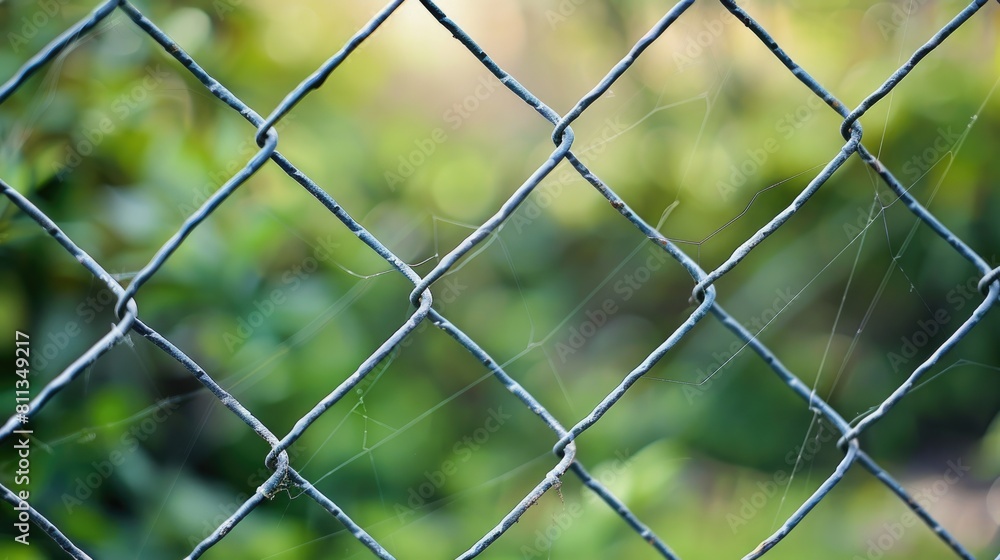 Fototapeta premium Fence made of sharp wire