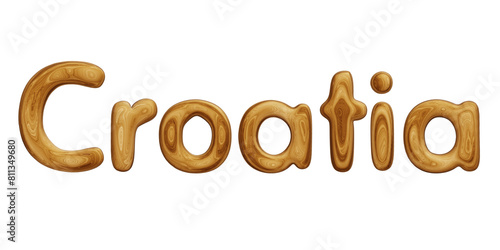 Wooden Croatia text for country concept