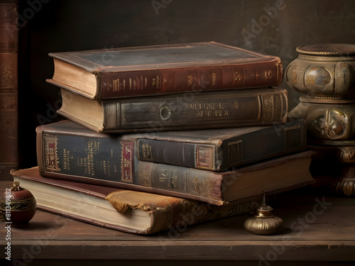 Time-Worn Wisdom. Weathered Pages. photo