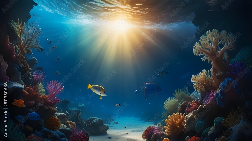 Obraz premium an underwater coral reef teeming with life