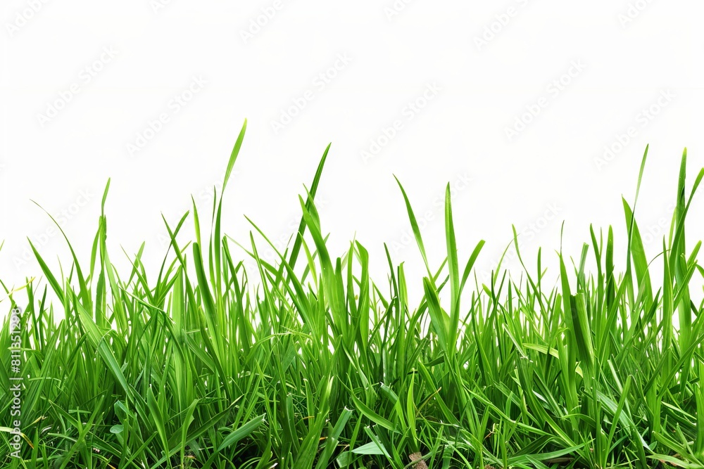 Fototapeta premium Green grass on a white background.