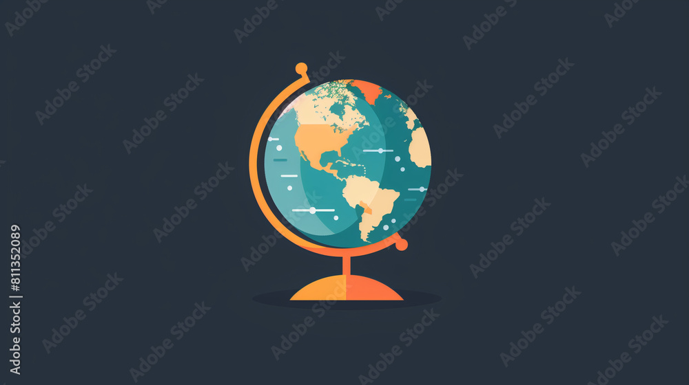 Globe icon against plain background Globe icon against plain background
