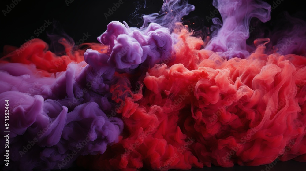Group of Colored Smokes on Black Background Group of Colored Smokes on Black Background