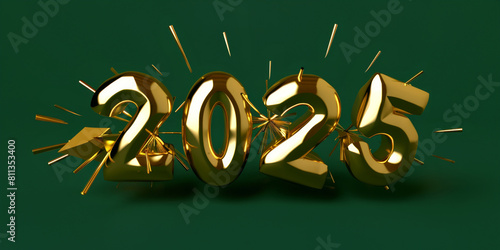 Happy new year 2025 golden number