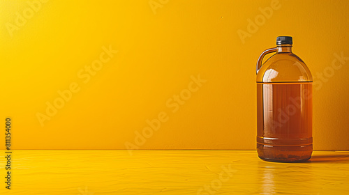 Transparent water bottle, sleek and sustainable, epitomizing hydration and health consciousness © Tatiana