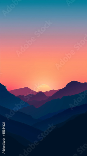 Wallpaper Mural Sunset over smooth rolling hills Torontodigital.ca