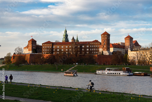 Wawel castle with the vistula river in Krakow, Poland photo