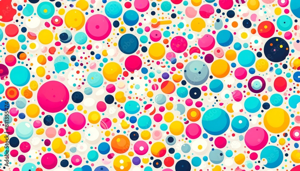 Cheerful Background with Colorful Bright Dots