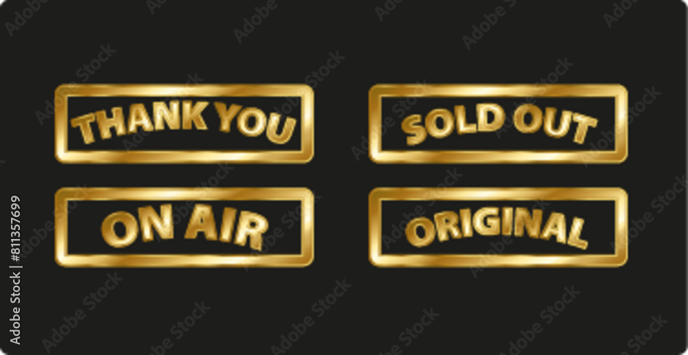 Gold Gradient with Bright Glow Frame Thank you sold out on air lettering button Gold Gradient with Bright Glow Frame Thank you sold out on air lettering button