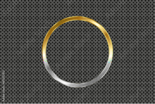 Silver and gold Gradient with Bright Glow Circle Frame button © Ana CPP