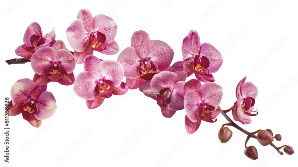 Orchid flowers branch isolated on a white background Orchid flowers branch isolated on a white background