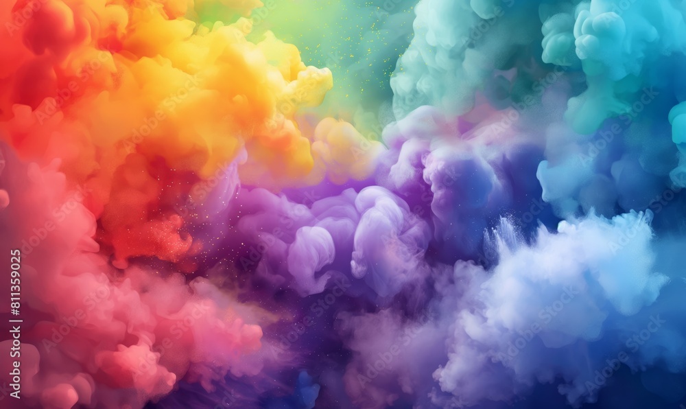 Rainbow of Acrylic Ink in Water - Color Explosion Rainbow of Acrylic Ink in Water - Color Explosion