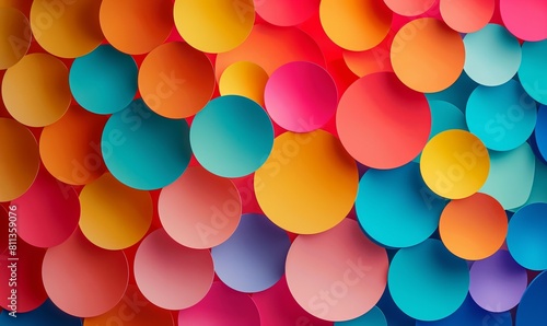 Colorful Abstract Background of Multicolored Overlapping Circles