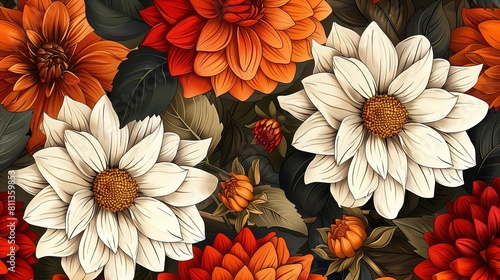 Abstract floral background ,wallpaper and wall art concept ,wall decoration ,flower decoration : Generative AI