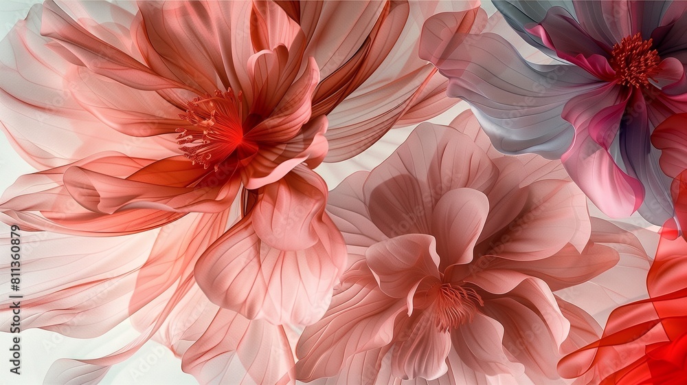 Fototapeta premium Abstract floral background ,wallpaper and wall art concept ,wall decoration ,flower decoration : Generative AI