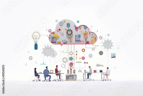 Teams use hybrid cloud and laptops for streaming digital teamwork within interactive, interdisciplinary online coworking collaborations in real time.