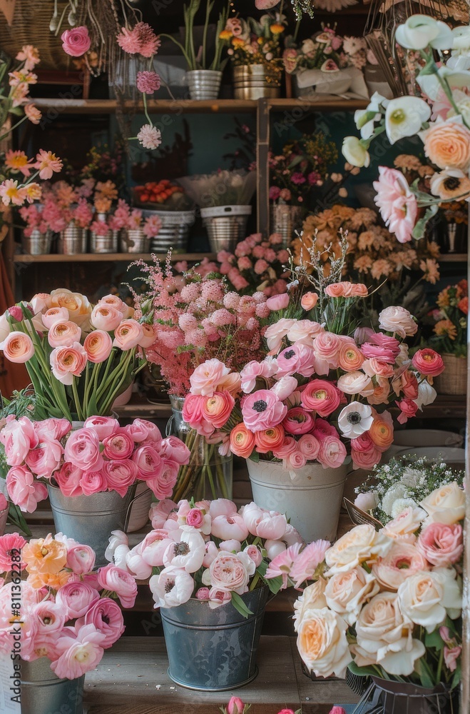 Buckets Filled With Flowers Buckets Filled With Flowers
