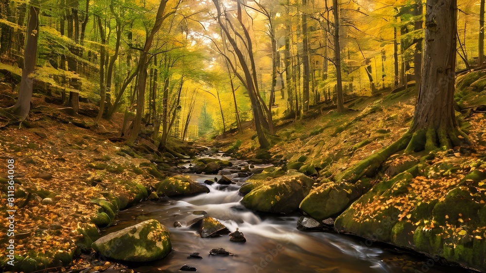 Obraz premium Stream in the forest