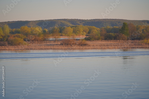 Fototapeta Naklejka Na Ścianę i Meble -  Landscape of the Volga River at sunset