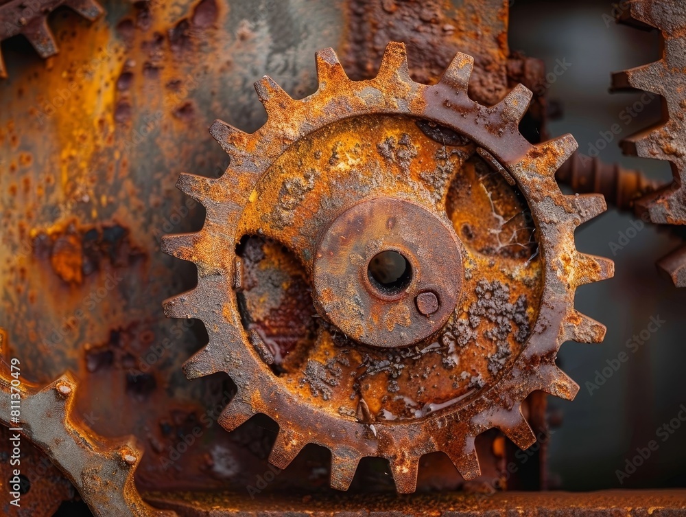 Age-Rusted Gear Mechanism: An Industrial Relic Frozen in Time Age-Rusted Gear Mechanism: An Industrial Relic Frozen in Time