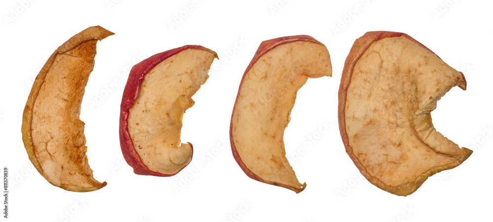 Dried apple slices on isolated background Dried apple slices on isolated background