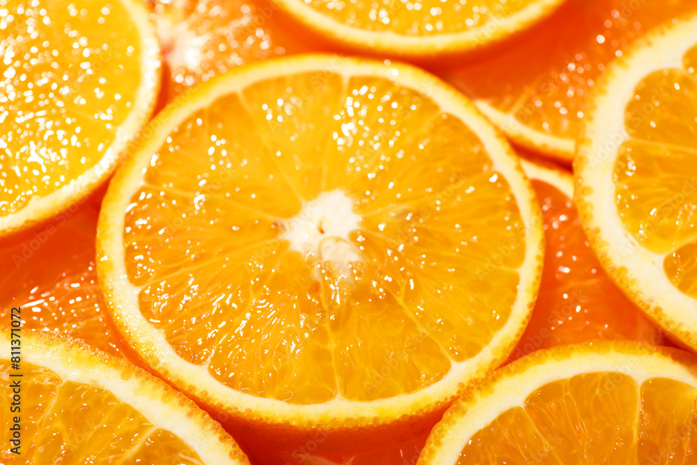 Slices of juicy orange as background, closeup Slices of juicy orange as background, closeup