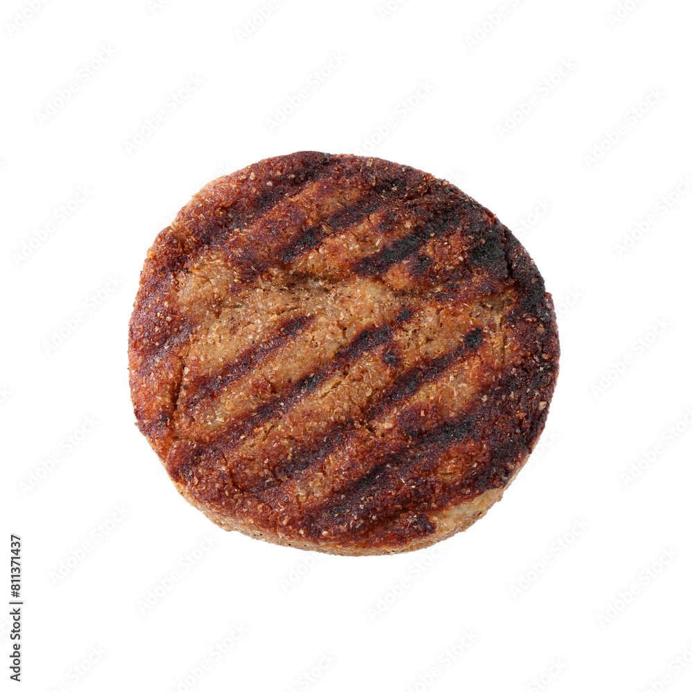 Vegetarian product. Tasty bean cutlet isolated on white, top view Vegetarian product. Tasty bean cutlet isolated on white, top view